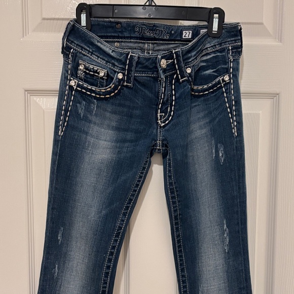 Miss Me Indigo Boot Cut Jeans with Embellished Pockets - Picture 7 of 13